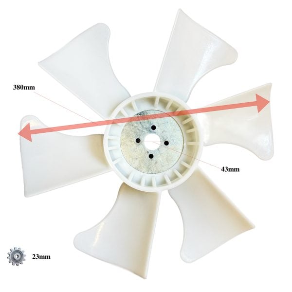 Fan | Cooling Fan Kubota D1105 | V1305 | V1505 | 380mm | 6 Blades