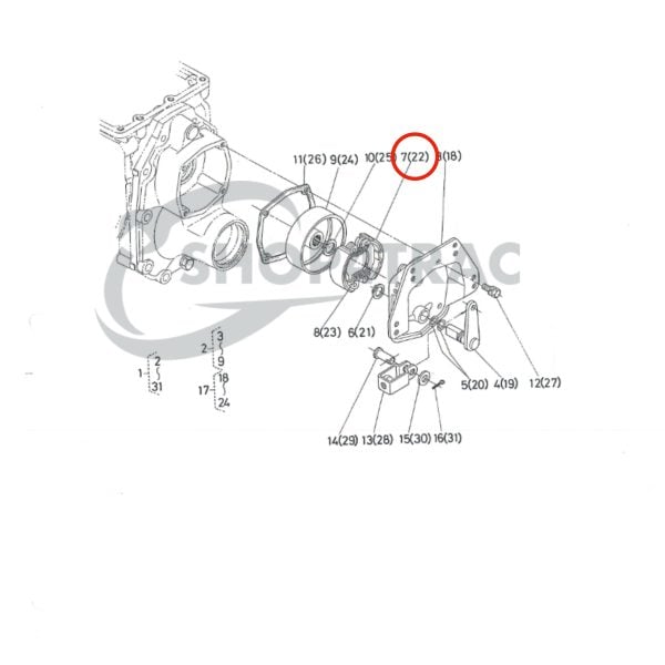 Szczęka hamulcowa Kubota B1550 – B1750 | B6001 – B7001 | B5100 – B6200 | F2000 – FZ2400
