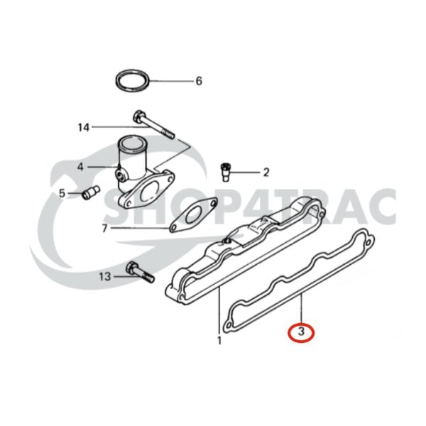 Guarnizione collettore di aspirazione Mitsubishi K4A | K4B | K4C | K4D | K4E | K4F | Hitachi | Deutz | Same | Vetus