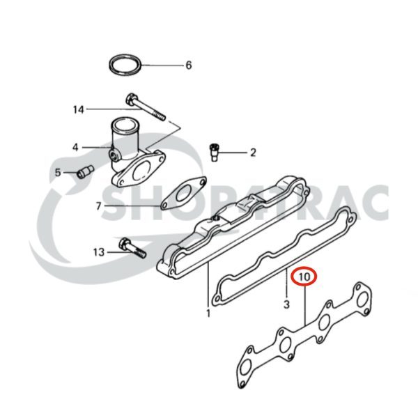 Guarnizione collettore di scarico Mitsubishi K4A | K4B | K4C | K4D | K4E | K4F | Hitachi | Deutz | Same | vetus