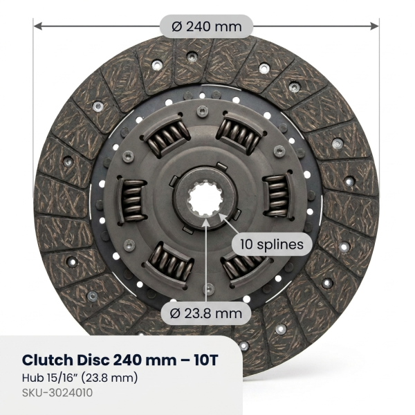 Kit d’embrayage Kubota L3350 | L4350 – 240 mm 10T