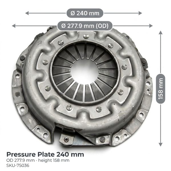 Zestaw sprzęgła Kubota L2900 – L4400 ceramiczny | Massey Ferguson 1529 – 1643 – 240 mm 19T heavy-duty