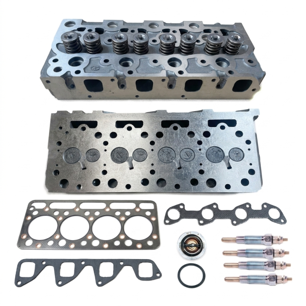 Zylinderkopf Kubota V1702 | V1902 | V1902DI | Bobcat | New Holland | komplett + Kopfdichtung + Glühkerze – OEM: 15476-03040, 1547603040, 15476-03112